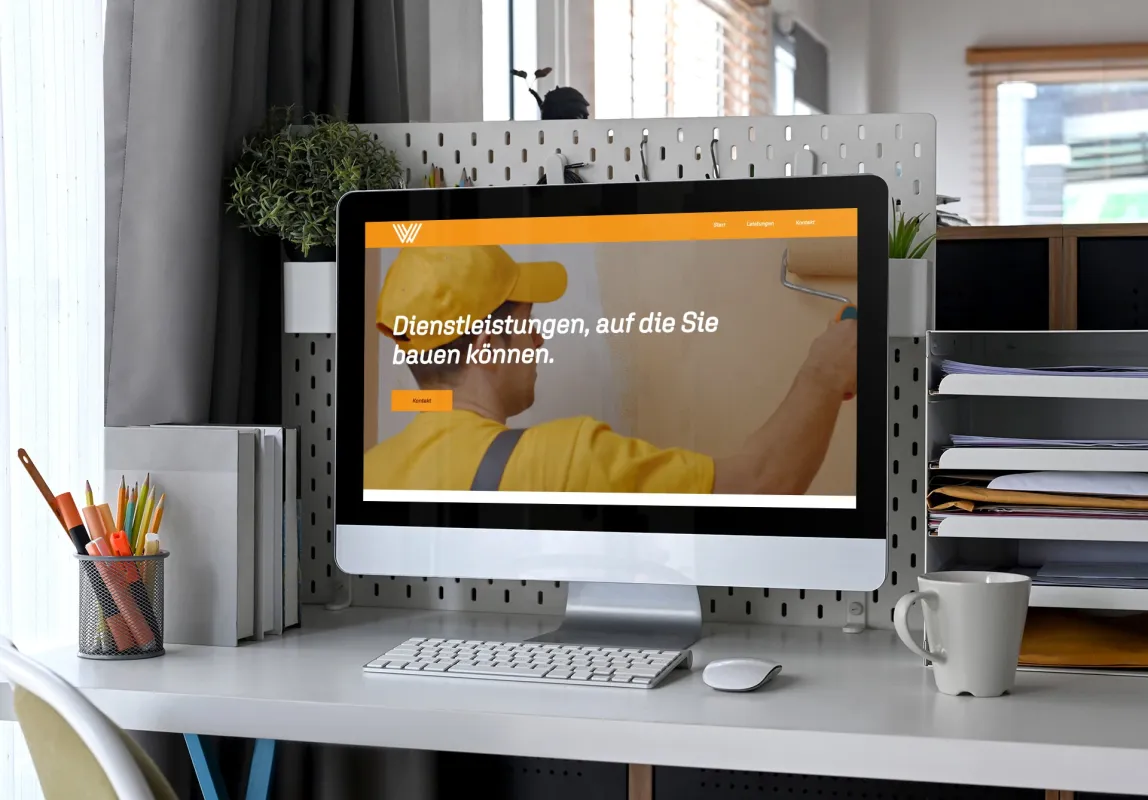 Internetauftritt von Viktor Weiß: Dienstleistungen, auf die Sie bauen können. (© Envato Market, Leinberger Media)
