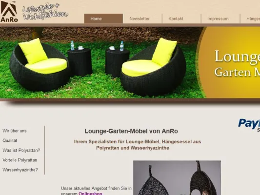 Bild: AnRo Lounge-Möbel GmbH mit neuem Online-Shop von Ziegler & Golias GbR