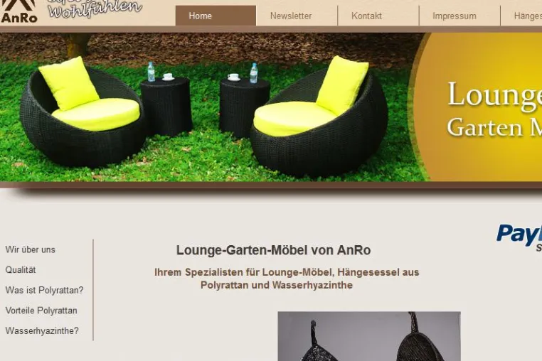 AnRo Lounge-Möbel GmbH mit neuem Online-Shop von Ziegler & Golias GbR Bild: AnRo Lounge-Möbel GmbH mit neuem Online-Shop von Ziegler & Golias GbR