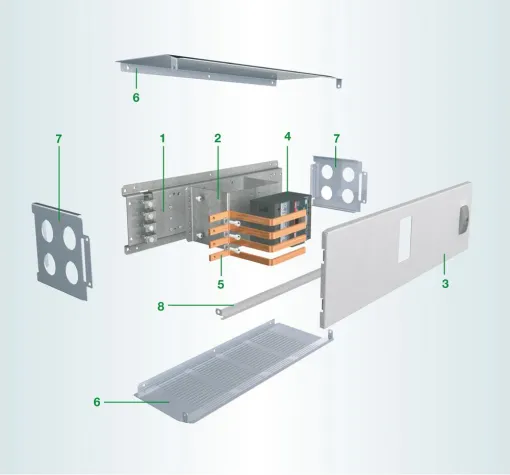 Bild: Reihenschaltschranksystem TriLine-R - Neue Anschlusssätze für neue Compartmentfelder