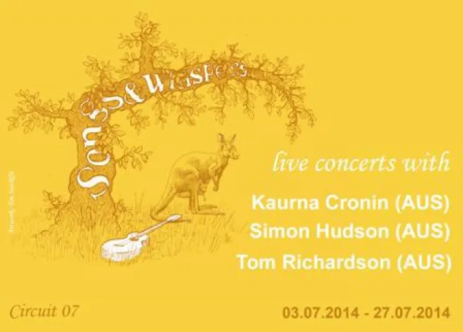 Musiknetzwerk SONGS & WHISPERS präsentiert drei australische Musiker in Deutschland Bild: Musiknetzwerk SONGS & WHISPERS präsentiert drei australische Musiker in Deutschland