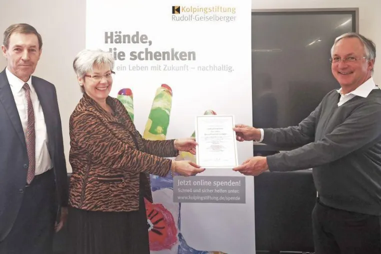 50.000 Euro für die Kolpingstiftung-Rudolf-Geiselberger Bild: 50.000 Euro für die Kolpingstiftung-Rudolf-Geiselberger
