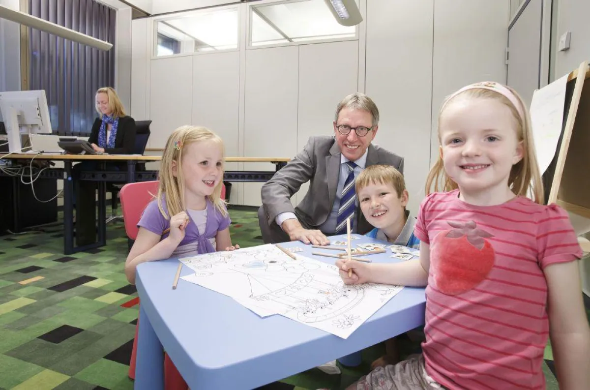 In den neuen Eltern-Kind-Büros lässt sich Arbeit und Kinderbetreuung bestens vereinen.Foto: LBS West