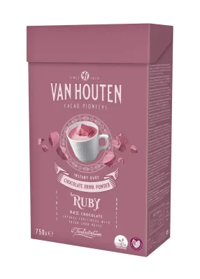 Bild: Van Houten, eine Marke von Barry Callebaut, lanciert erstes „Ruby“-Schokoladengetränkepulver