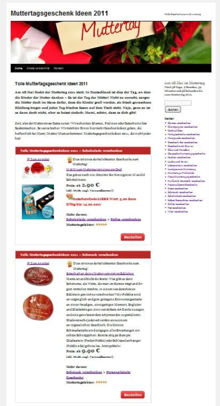 Tolle Geschenke zum Muttertag 2011