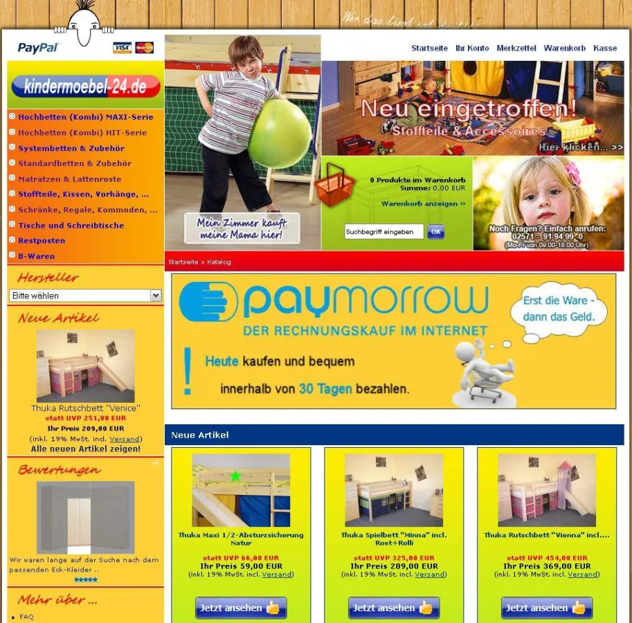 Internet-Shop des Versandhändlers kindermoebel-24.de