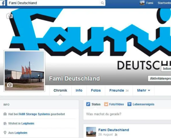 Bild: Die Webkommunikationsinstrumente der Gruppe Fami