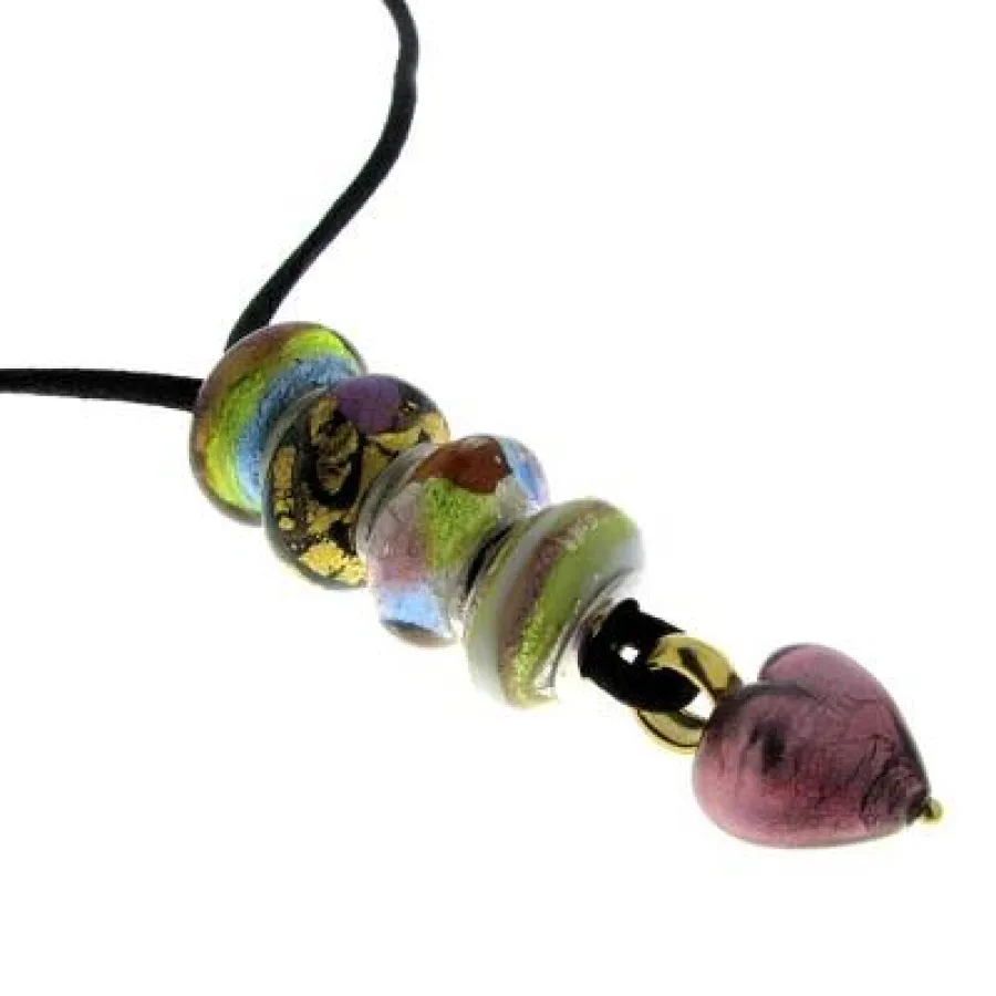 Halskette mit Murano Charms und Herz
