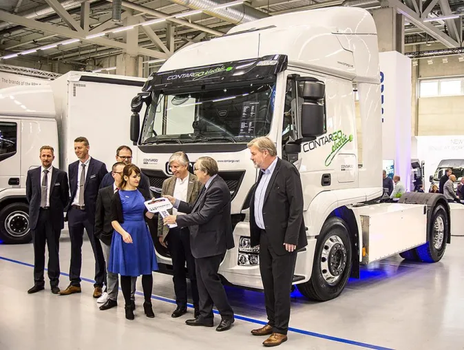 Contargo erhält weitere E-Lkw von Serviceprovider Rhenus Trucking Bild: Contargo erhält weitere E-Lkw von Serviceprovider Rhenus Trucking
