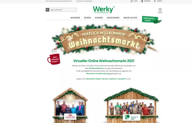 Bild: Werky eröffnet Online-Weihnachtsmarkt der Diakonien und Hilfswerke