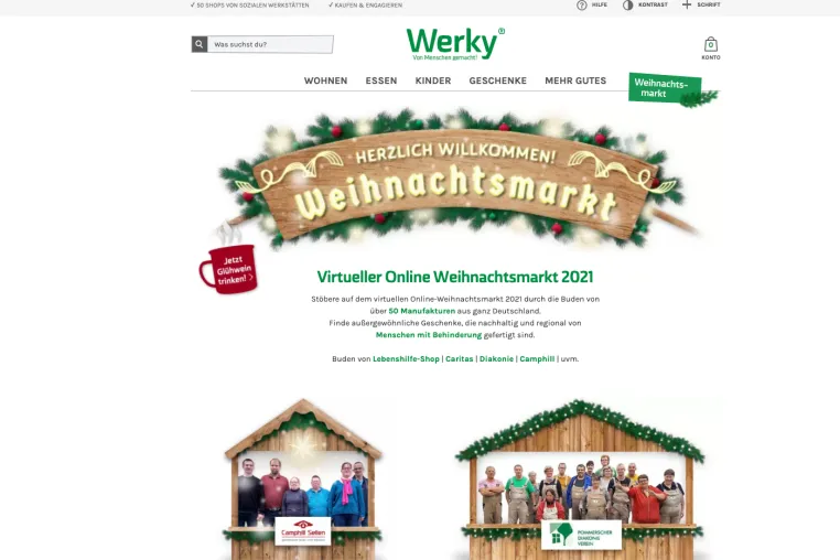 Bild: Werky eröffnet Online-Weihnachtsmarkt der Diakonien und Hilfswerke