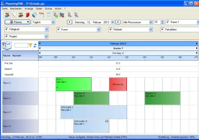 Bild: Raumbelegung mit PlanningPME
