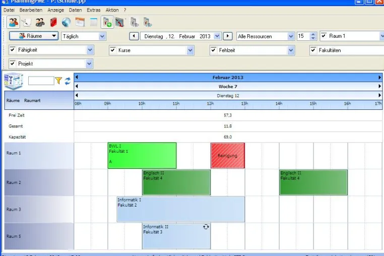 Bild: Raumbelegung mit PlanningPME