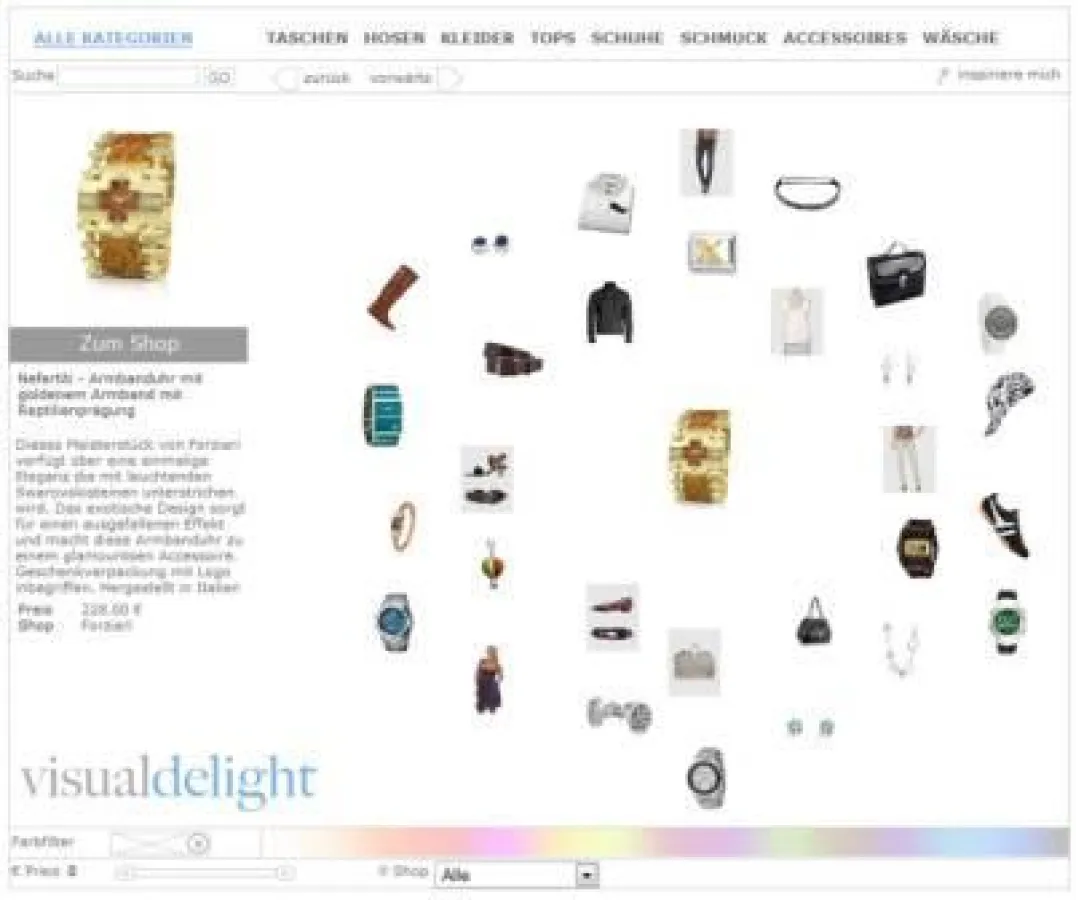 edelights visuelle Suchmaschine: visualdelight