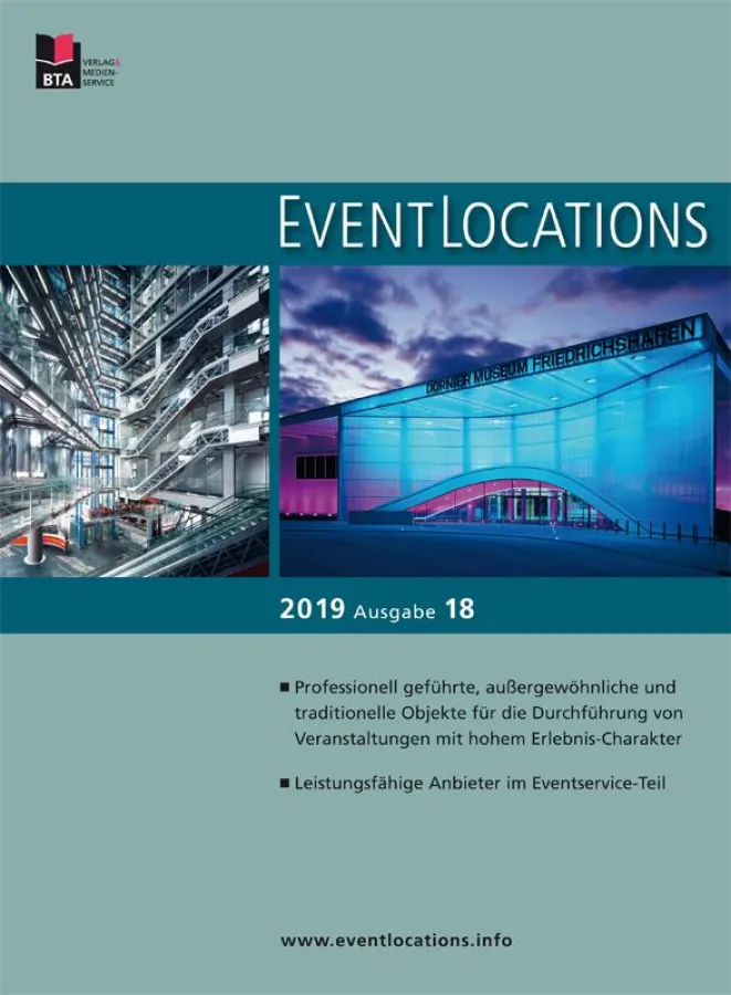 Das Handbuch EVENTLOCATIONS 2019 kann ab sofort kostenfrei bestellt werden.