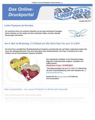 Einfach immer up to date … mit dem Flyerpara.de Newsletter Bild: Einfach immer up to date … mit dem Flyerpara.de Newsletter