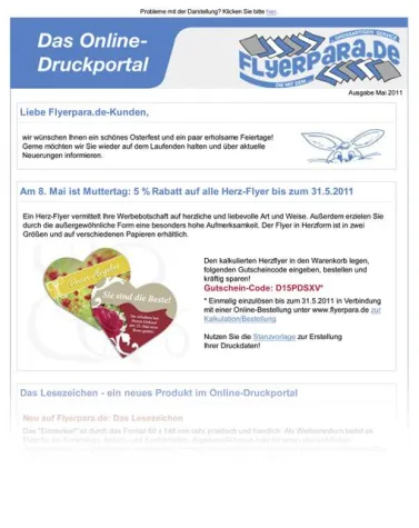 Einfach immer up to date … mit dem Flyerpara.de Newsletter Bild: Einfach immer up to date … mit dem Flyerpara.de Newsletter