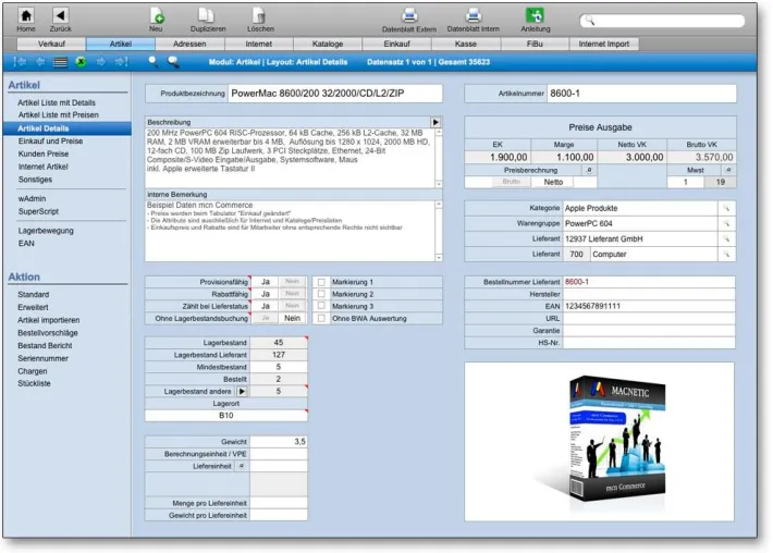 Bild: Macnetic GmbH Hamburg stellt die Version 7.5 des Warenwirtschaftssystems mcn Commerce vor.