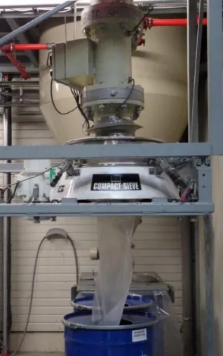 Bild: Siebmaschine für Pulverlacke installiert bei Profel