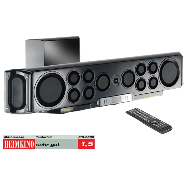 Cinema Box VI (6) sorgt für satten Sound aus einer Box mit Subwoofer, kabellos per digitalem Link verbunden.