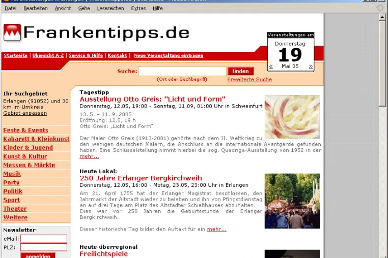 Bild: 6 Monate Frankentipps.de: Das neue Veranstaltungsportal sorgt für immer mehr Begeisterung in Franken