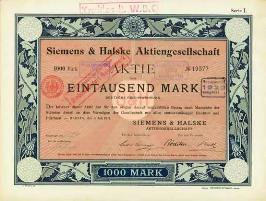 Bild: Zeitzeugen deutscher Wirtschaftsgeschichte: HWPH versteigert über 3000 Historische Wertpapiere