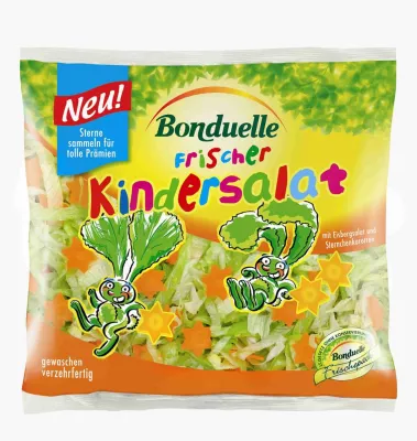Kinder, jetzt habt ihr euren Salat! Von Bonduelle gibt es den ersten Salat extra für Kids Bild: Kinder, jetzt habt ihr euren Salat! Von Bonduelle gibt es den ersten Salat extra für Kids