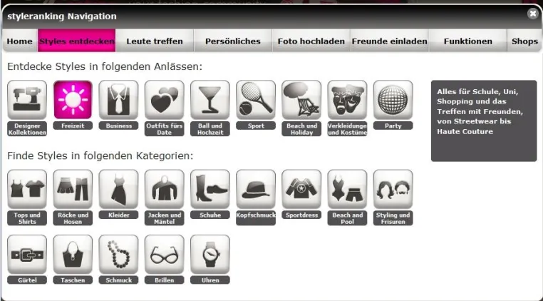 Bild: styleranking mit neuer Navigation - FH Düsseldorf unterstützt Fashion-Community mit Usability-Analyse