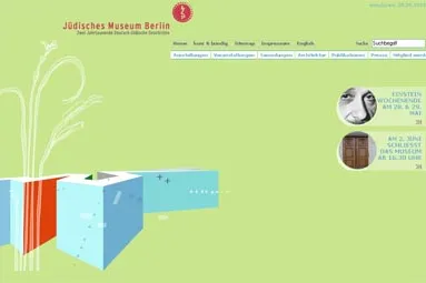 Bild: Website des Jüdischen Museums Berlin in neuem Gewandt