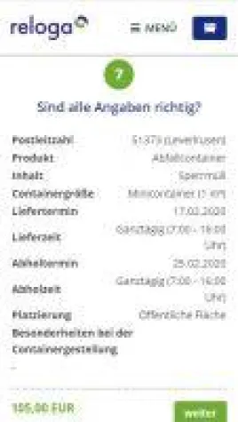 Bild: Container bestellen ist jetzt ganz einfach bei der Reloga