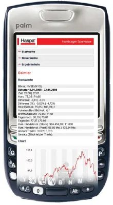 Bild: Das Internet der Hamburger Sparkasse auch mobil überall erreichbar