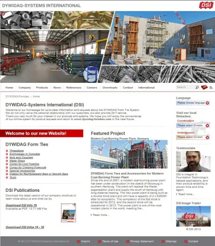 Bild: Neuer Internetauftritt der DYWIDAG-Schalungsankerspezialisten in Haan bietet Service rund um die Uhr
