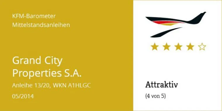 KFM-Mittelstandsanleihen-Barometer – Die „Grand City Properties-Anleihe“ Bild: KFM-Mittelstandsanleihen-Barometer – Die „Grand City Properties-Anleihe“