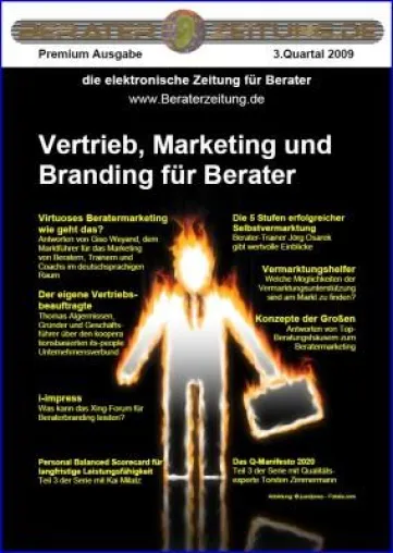 Bild: Vertrieb, Marketing und Branding für Berater - Thema der Premium Ausgabe Q3.2009 von Beraterzeitung.de
