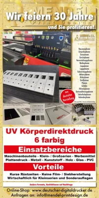 Bild: UV Körperdirektdruck, Direktdruck, Plattendruck, Bautafeln