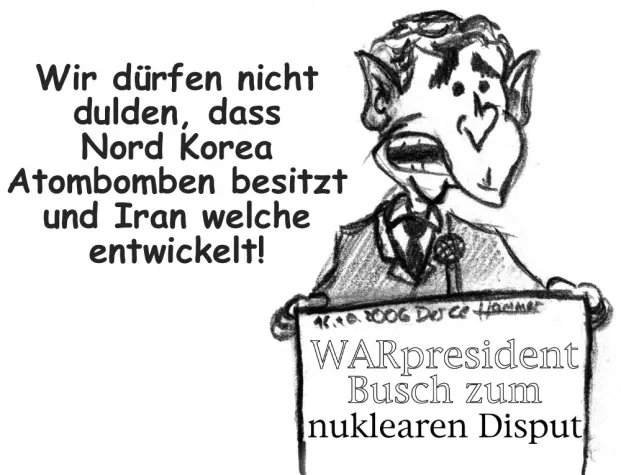 Mutierter Comic-Streifen zum Nuklearen Disput Bild: Mutierter Comic-Streifen zum Nuklearen Disput