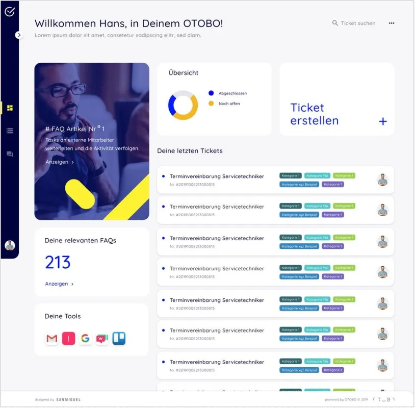 Das neue OTOBO Kundenportal mit Dashboard
