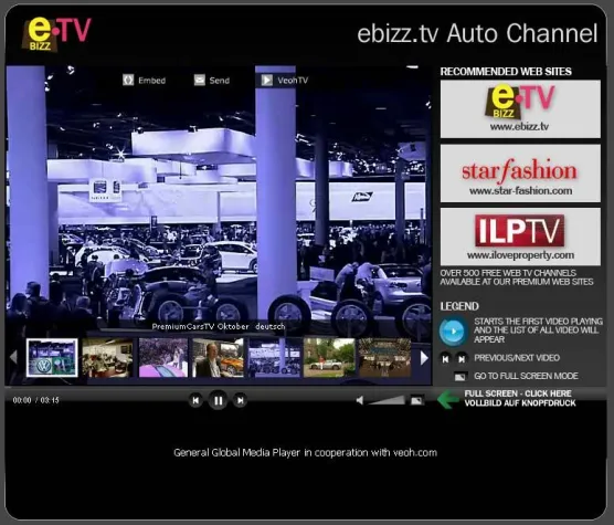 Internet-Fernsehportal EBIZZ.TV startet AUTO TV Bild: Internet-Fernsehportal EBIZZ.TV startet AUTO TV