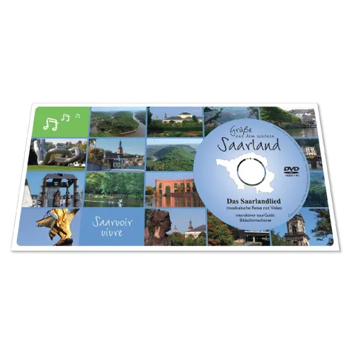 Bild: Doppelpack - aus klassischer Ansichtskarte und Mini-DVD wird die „emotional postcard“