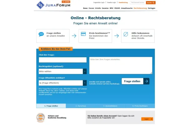 Bild: JuraForum.de erhält zum siebten Mal in Folge die Auszeichnung „Beste Online-Portale“ (BESTNOTE) für Rechtsberatung