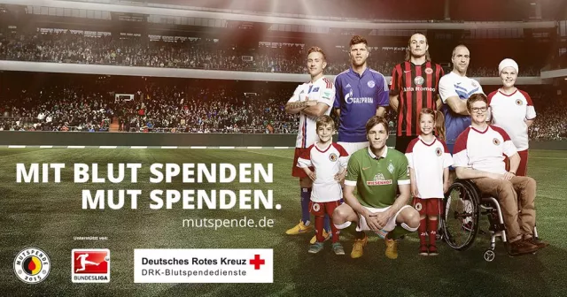 Bild: Mit Blut spenden Mut spenden - Aufruf der Bundesliga-Stars zur Blutspende