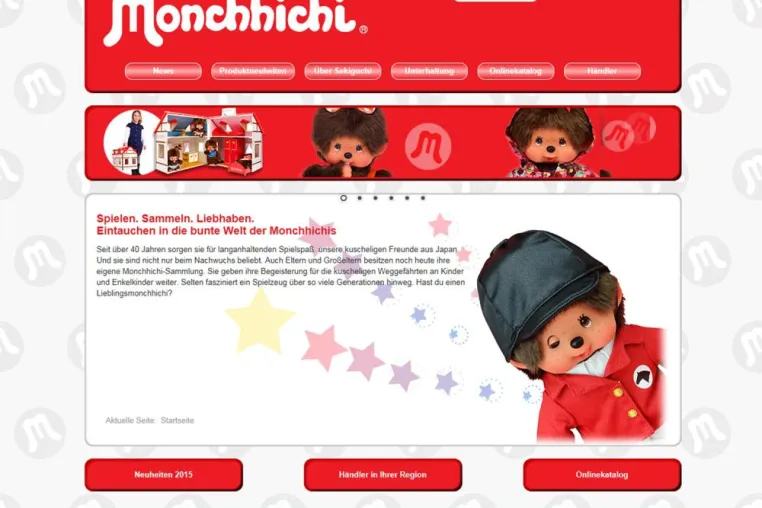 Bild: Monchhichi-Website in neuem Design