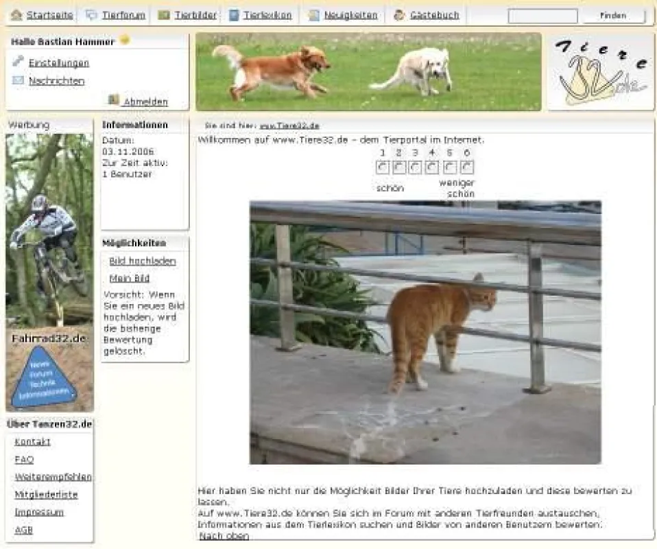 Ein Screenshot der überarbeiteten Website
