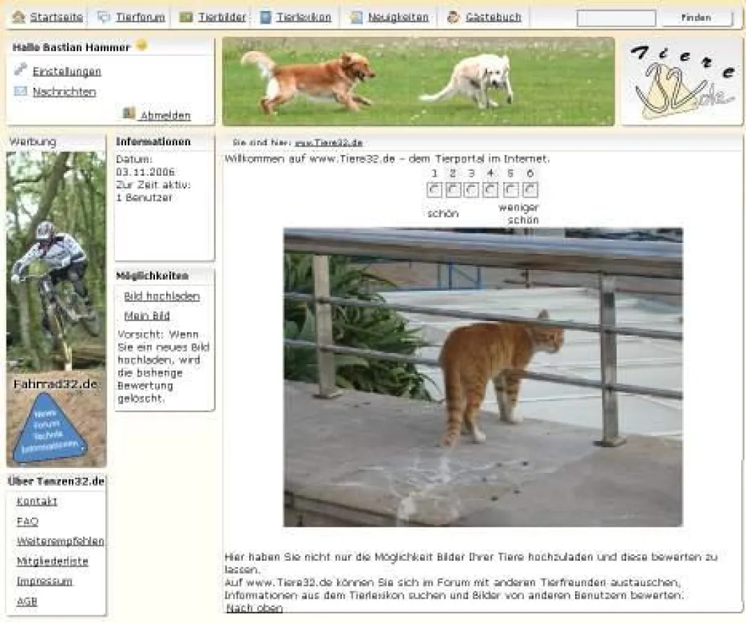 Ein Screenshot der überarbeiteten Website