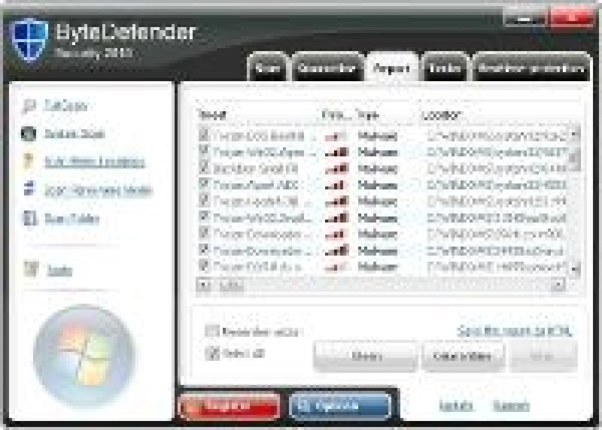 Screenshot der ByteDefender-Website, orientiert an dem Layout von BitDefender