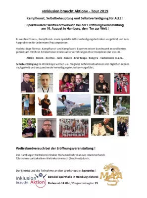 Bild: Kampfkunst, Selbstbehauptung und Selbstverteidigung für ALLE und WELTREKORDVERSUCH !