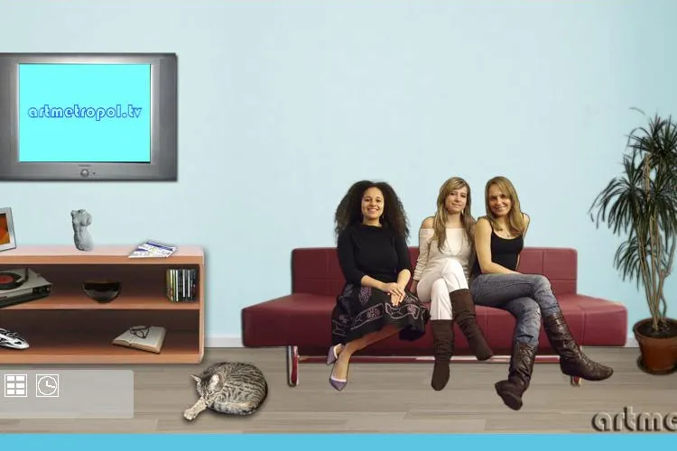 Bild: Neues Wohnzimmer für die Moderatorinnen von artmetropol.tv