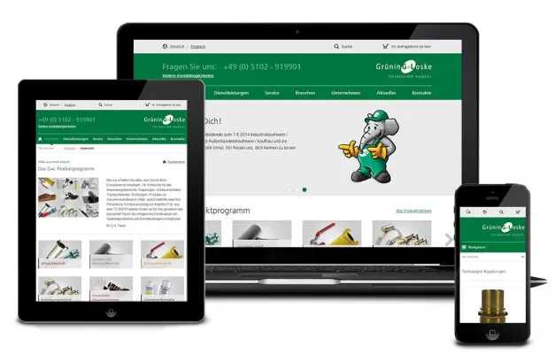 Bild: Ganz sicher zuverlässig – Responsive Website und Anfrageshop für Grüning + Loske