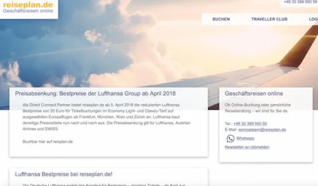 Bild: reiseplan.de: alle günstigen Flugtarife und Vorteile der Lufthansa-Group durch Airline-Direktanbindung