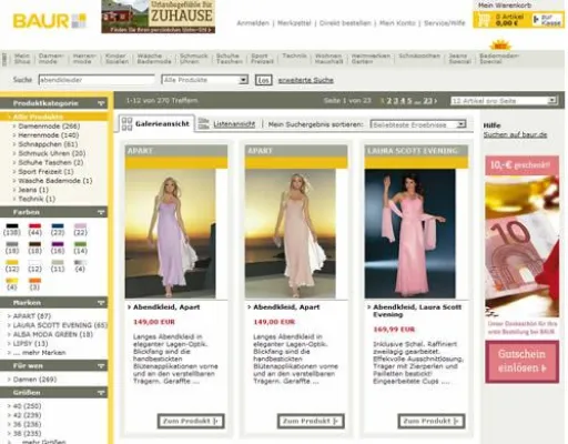 Bild: Besser Suchen im Online Shop des BAUR Versand